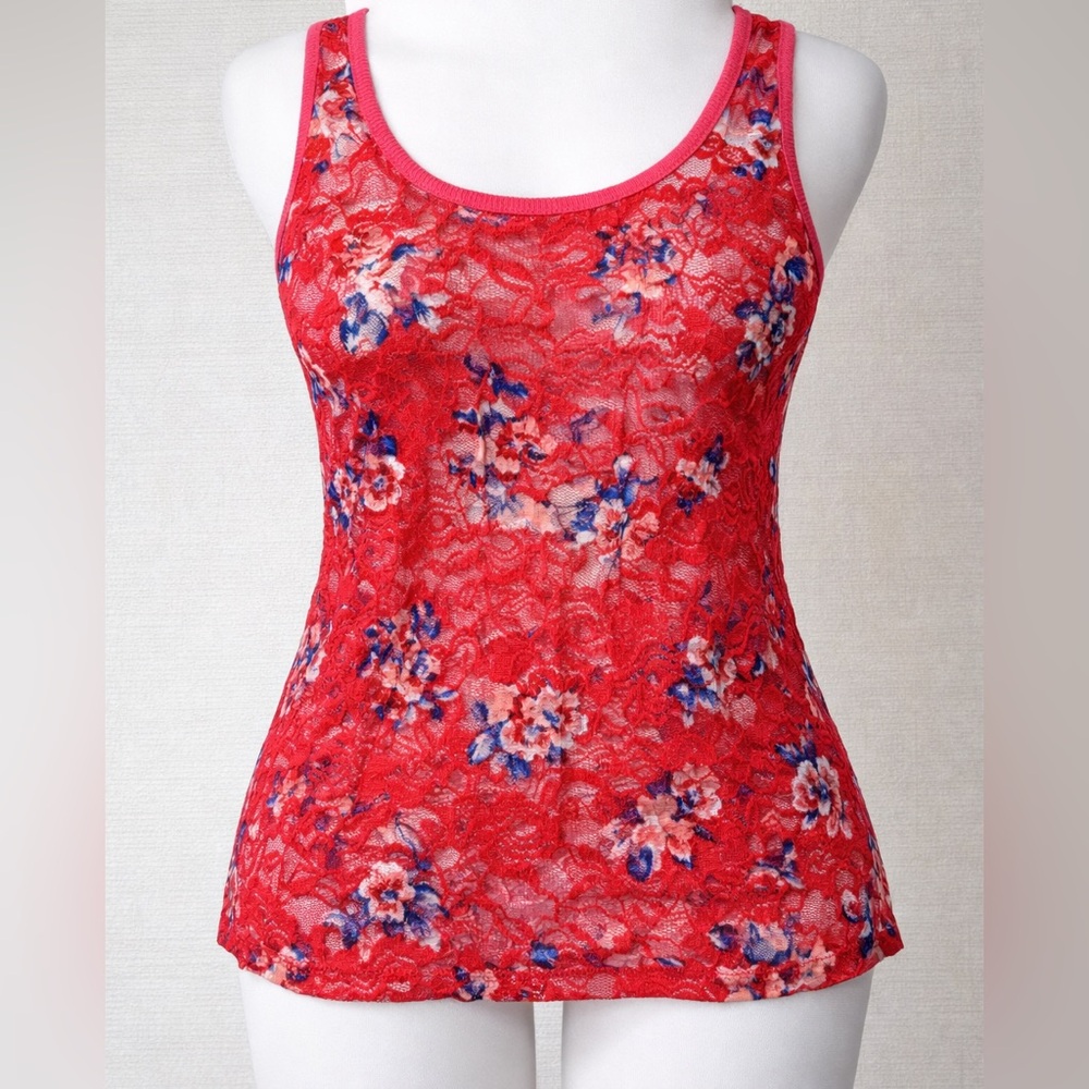 Ardene Red Floral Lace Camisole
